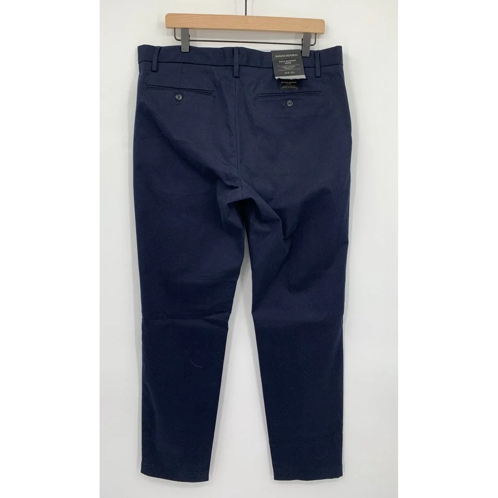 Banana Republic Pants 35x32 Navy Blue Mason Athletic Tapered Rapid Movement NEW